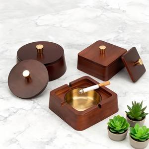 Cendrier en bois naturel avec finition lisse |   Cendrier artisanal pour cigarettes et cigares - Product Image 6