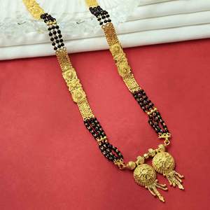 Venta al por mayor 24K formando oro relleno largo Vati Mangalsutra, tradicional indio Vati Mangalsutra, uso diario oro acabado Mangalsutra - Product Image 5