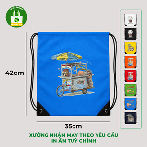 Truong Gia <b>Drawstring</b> <b>Backpack</b> Canvas 35x42cm Waterproof Printed Cartoon Daily Use - Product Image 3