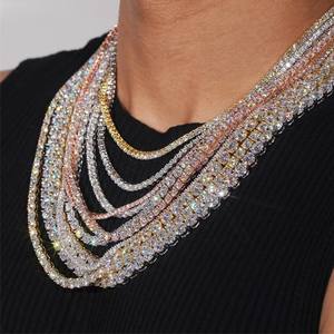 Collar Unisex de Oro Sólido de 14k, Estilo Hip Hop, Joyería Fina de Primera Calidad, Cadena Cubana con Diamantes de Laboratorio Multicolores, Certificado IGI - Product Image 2