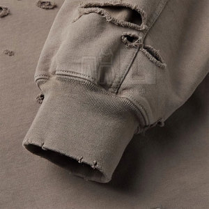 Custom Design High Quality <b>Pullover</b> <b>Men</b> Basics Distressed Hoodies Solid Casual Plus Size <b>Men</b> Basics Distressed Hoodies - Product Image 4