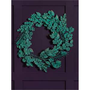 Guirlande de fleurs en métal rustique à suspendre au mur Décoration artisanale en fer Guirlande florale Sculpture murale Vente en gros professionnelle Décoration d'intérieur personnalisée - Product Image 1