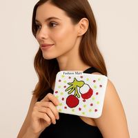 Noël perlé à la main Grinch sac à monnaie festif perlé Mini pochette vacances cadeau sac à main à la main sac à monnaie pour les femmes