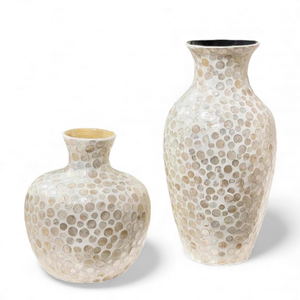 Juego de Jarrones de Nácar Hechos a Mano al por Mayor con Elegante Incrustación de Conchas y Patrón Combinado, Regalo Decorativo de Vietnam - Product Image 1