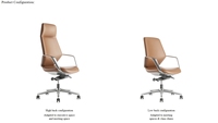 Chaise de bureau de direction Sitstar en cuir véritable pour projets de conception de bureaux commerciaux et de salles de conférence