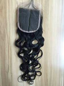 Extensiones de cabello humano sin procesar de templo indio, cierre de encaje rizado, paquetes de ondas profundas con cierre de encaje HD - Product Image 6