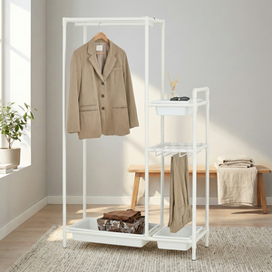 Estante de pantalones de Metal moderno OEM para almacenamiento en el hogar, organizador de lavandería colgante para dormitorio con contenedores de muebles para el hogar, contenedores fabricados - Product Image 1