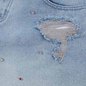 Shorts de Mezclilla de Corte Recto para Hombre, Lavado Medio, Clásicos, Casuales, de Algodón, Shorts de Mezclilla de Moda de Verano, Venta al por Mayor - Product Image 5