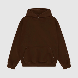 Sweat-shirts à capuche en coton surdimensionnés pour hommes, automne, fournisseur OEM d'usine, streetwear, accents de rivets métalliques, tissu durable, commandes en gros - Product Image 1