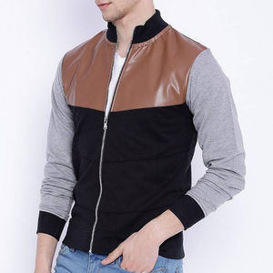 Concevez votre propre style Veste en cuir pour homme avec col montant - Design personnalisable Prix de gros bon marché - Product Image 3