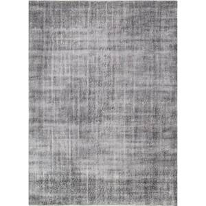 Alfombras de Lana Gris y Negra Vintage Anudadas a Mano Pae-107(Fr) para Sala de Estar, Alfombra de Peluche Hecha a Mano con Patrón Abstracto para Adolescentes - Product Image 1