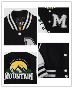 Veste universitaire respirante et écologique à col montant en toile pour hommes, haute qualité, hiver, vintage, collège, OEM - Product Image 6