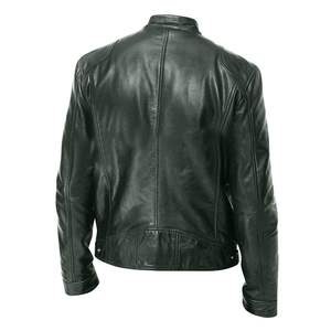 Chaqueta de Cuero de Diseño Ajustado para Hombre, Talla Grande, Impermeable, con Relleno de Poliéster, Chaqueta Sofisticada para Hombre - Product Image 6