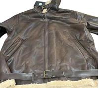 Blouson en cuir épais pour homme avec fermeture éclair, imperméable et coupe-vent, style urbain, motif lettres uni teint, pour l'hiver