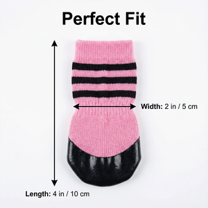 Calcetines para Mascotas de Algodón Ecológicos a Rayas con Dibujos Animados, Antideslizantes, Cómodos, Impermeables, Regalo de Año Nuevo para Perros - Product Image 4