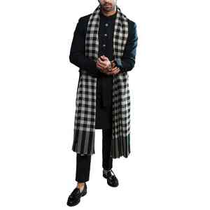 Men's Solid Wool <b>Shawl</b> Winter Soft Warm Breathable Traditional Elegant <b>Wrap</b> - Product Image 2