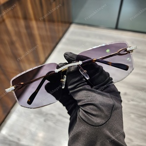 Bold Trendy Purple Lens Round Cut Certified Moissanite Lunettes de soleil pour femmes Haute qualité Anti-Reflective Optics Prix de gros - Product Image 6