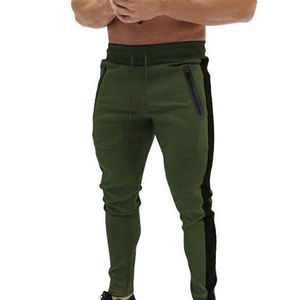 Joggers de cintura alta para hombre, informales, ajustados, con bolsillos con cremallera para correr, Pantalones rectos a rayas curvas 2026 - Product Image 1