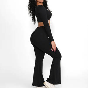 Ventas directas de fábrica Colores sólidos Pantalones de Yoga de secado rápido Leggings de yoga sin costuras de cintura alta - Product Image 3