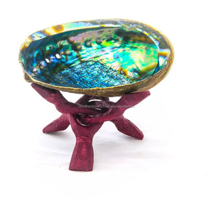 ขาตั้งสามขาทำจากไม้สำหรับตกแต่งเปลือกหอยเป๋าฮื้อ,ขาตั้งกล้องแบบทำจากไม้มีสีแกะสลักด้วยมือขนาด6นิ้ว - Product Image 2