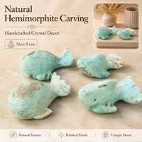 Figurine en cristal poli de hemimorphite naturelle sculptée en forme d'animal marin pour la décoration de la maison et du bureau, la méditation et la collection de cadeaux