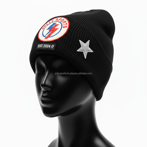 Gorro de invierno para mujer, gorro de punto acrílico, tejido elástico, logotipo personalizado, diseño de parche bordado, gorros de Jacquard de varios colores - Product Image 4