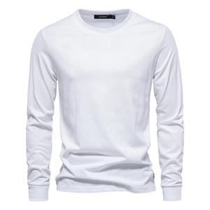 Solid Color Cotton T Shirt <b>Men</b> Casual O-neck <b>Long</b> <b>Sleeved</b> <b>Mens</b> <b>Tshirts</b> Spring Autumn High Quality Basic T-shirt Male - Product Image 1