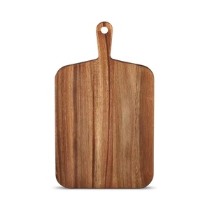 Tabla de cortar de madera de acacia natural OEM con mango, utensilios de cocina rectangulares para picar carne y frutas, MOQ bajo - Product Image 6