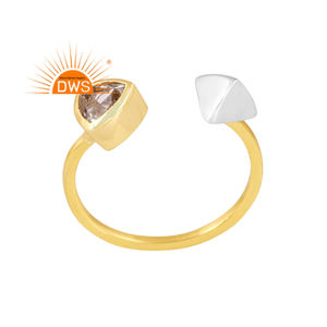 Latest Handmade Design 18K Gold Plated Natural Crystal <b>Quartz</b> Gemstone Adjustable <b>Ring</b> Demi Fine Jewelry Manufacturer - Product Image 1