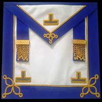 Regalia Maçonnique Grand Maître Maçon, Collerette et Tablier de Dégaine Grand Rang Provincial de Londres, en Peau d'Agneau Faite à la Main
