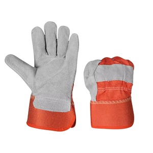 Guantes deportivos de aparejo clásicos de cuero completo de 10,5 pulgadas baratos de fábrica Guantes de Palma de cuero doble reforzados para construcción industrial - Product Image 5