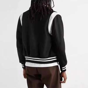 Veste universitaire en molleton de style streetwear d'hiver, respirante, écologique, à manches longues, avec patch en chenille, bordure en laine - Product Image 2