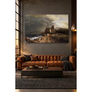 Impression sur toile de Fida Achenbach, village côtier sous des nuages orageux - Product Image 5