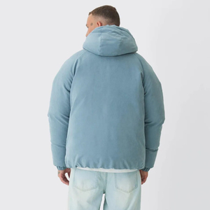 Veste d'hiver matelassée en coton surdimensionné de haute qualité pour hommes avec capuche détachable Veste à fermeture éclair coupe-vent et imperméable - Product Image 3