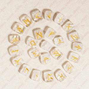 Premium Quality <b>Crystal</b> Quartz Rune <b>Set</b> Natural Healing Gemstones For Meditation Decoration - Product Image 3