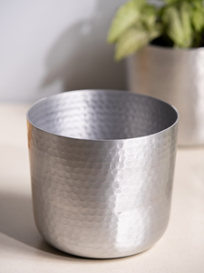 Maceta de metal martillado redonda plateada decoración macetas al aire libre para plantas maceta grande moderna al mejor precio - Product Image 4
