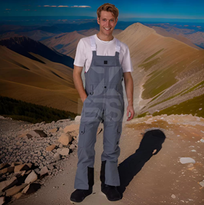 Pantalones con pechera unisex personalizables de talla grande de alto rendimiento, ajuste relajado, duradero, impermeable, transpirable, estampado para calefacción - Product Image 3