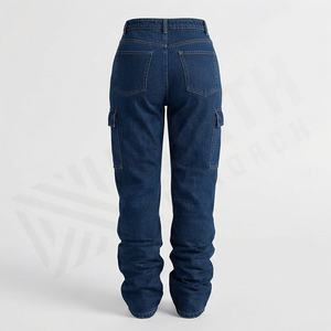 Jeans taille mi-haute, couleur personnalisée, pantalon en denim décontracté pour femmes, qualité d'exportation, pantalon respirant en coton, streetwear, bas de vêtements tendance - Product Image 2
