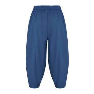 Violet High-Waist <b>Harem</b> Pants Plain Dyed Relaxed Fit <b>Trousers</b> - Product Image 3