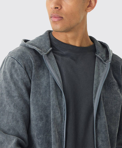 Sudadera con Capucha de Gran Tamaño, Estilo Moderno, Lavada, Teñida, con Bordado Personalizado, Apliques y Parches, para Hombre, Invierno - Product Image 5