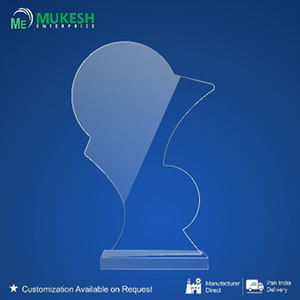 Trofeo Acrílico Aurora Wave, Duradero, Pulido, Grabado, Estilo Deportivo, Curva Única, para Premios Corporativos, Reconocimiento a Empleados - Product Image 1