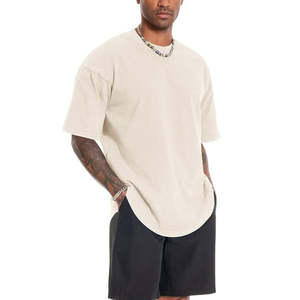 เสื้อยืดวินเทจโอเวอร์ไซส์สำหรับผู้ชายคอเต่าผ้าฝ้าย100% ไหล่ตก - Product Image 5