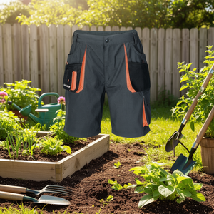 Pantalones Cortos para Hombre TERRATREND en Gris Oscuro, Negro y Naranja - Talla 58, Guantes de Jardinería y Equipo de Protección - Product Image 3