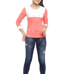 Camisetas de Manga Larga Personalizadas con Logotipo para Mujer, Casuales, Ecológicas, 100% Algodón, Nuevo Diseño, Última Moda, Gran Venta - Product Image 4