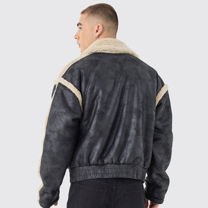 2025 véritable B3 peau de mouton hommes veste en cuir personnalisé coupe ample respirant grande taille veste pour hommes - Product Image 2