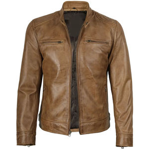 Chaqueta de Cuero PU Estilo Bomber para Hombre, la Mejor Calidad, Ropa Casual / Chaquetas de Cuero para Motocicleta con Bolsillos Delanteros - Product Image 4