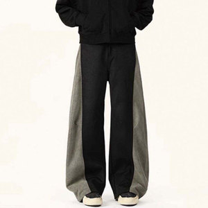 Comfortable Fabric Drawstring Waist Fit Wide Leg Casual <b>Trousers</b> Simple Styling Soft Hand Everyday <b>Men</b> <b>Flared</b> Sweat Pant - Product Image 1