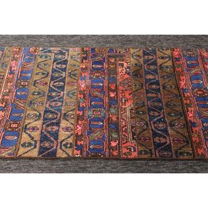 Tapis de 2,7 x 6,2 pieds, tapis vintage patchwork, tapis géométrique turc en laine arc-en-ciel - Product Image 5