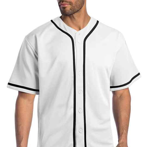Camisetas de béisbol para hombre de alta calidad con servicio OEM, camisetas de manga corta con logotipo personalizado y botón transpirable, venta al por mayor - Product Image 1