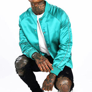 Chaqueta de Satén con Capucha para Hombre, Diseño Personalizado 2024, de Alta Calidad, Larga, Delgada, con Cuello Alto, Precio al por Mayor - Product Image 2